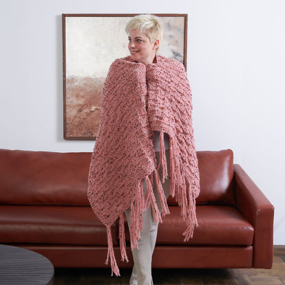 Bernat Woven Look Knit Wearable Throw Knit Throw made in Bernat Forever Fleece Tweeds Yarn
