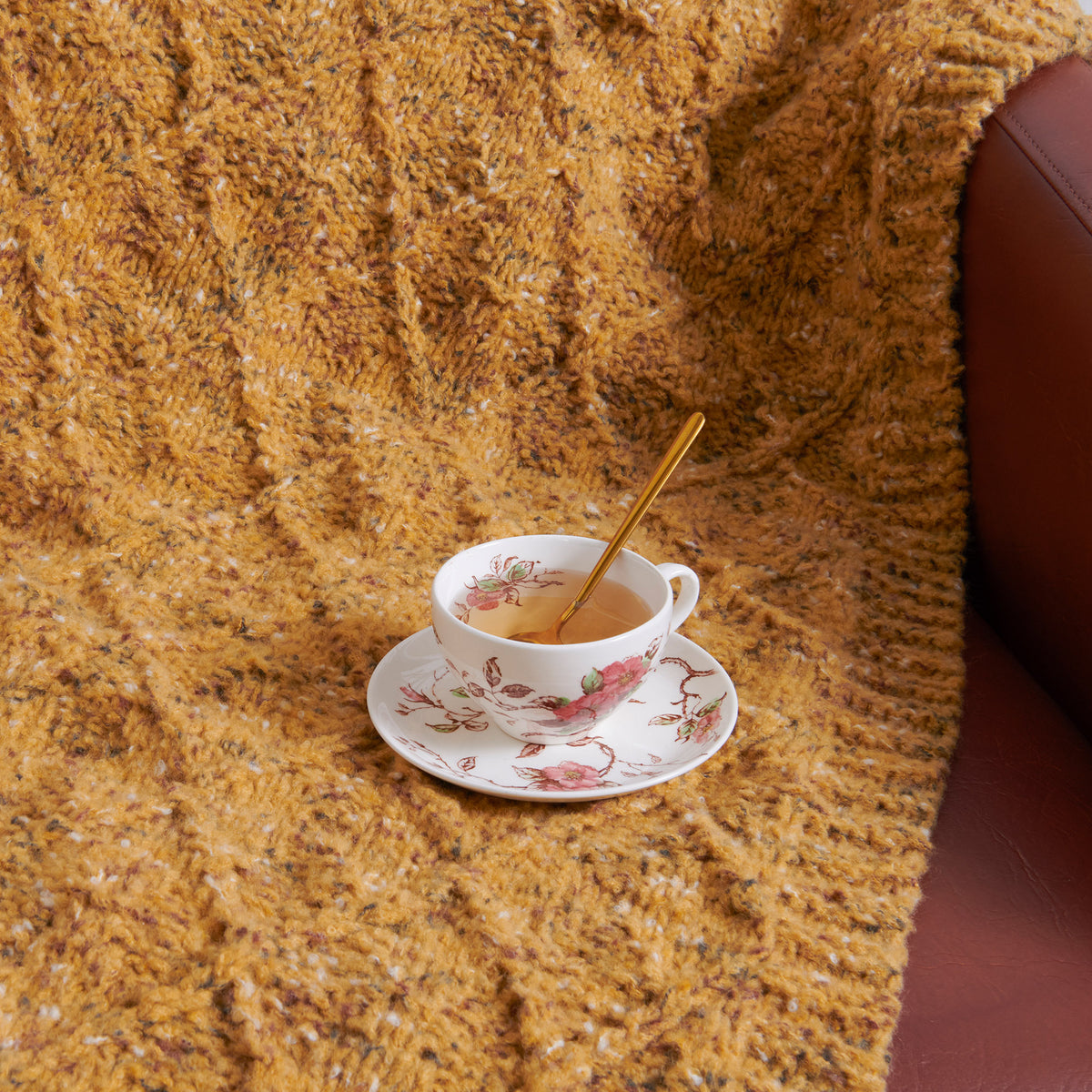 Knit Blanket made in Bernat Felted Yarn