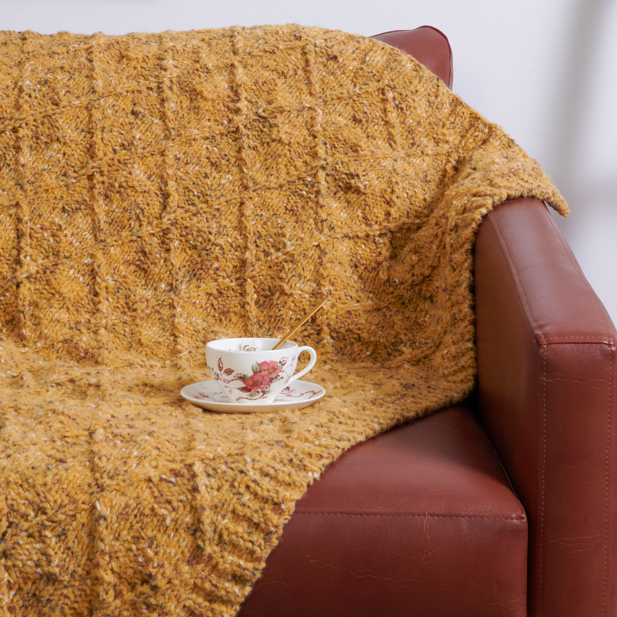 Knit Blanket made in Bernat Felted Yarn