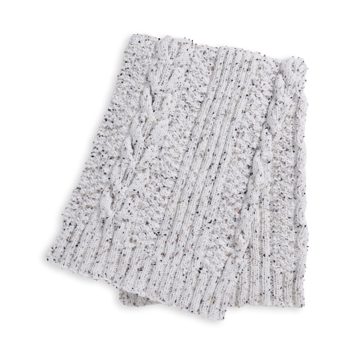 Knit Blanket made in Bernat Forever Fleece Tweeds Yarn