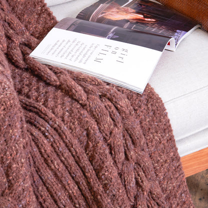 Bernat Ribbing & Cables Knit Blanket Knit Blanket made in Bernat Felted Yarn