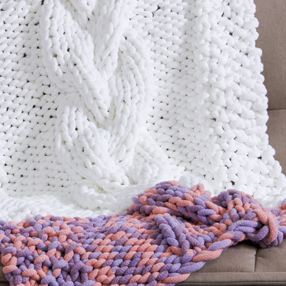 Bernat Conspicuous Cable Knit Lapghan Knit Lapghan made in Bernat Yarn