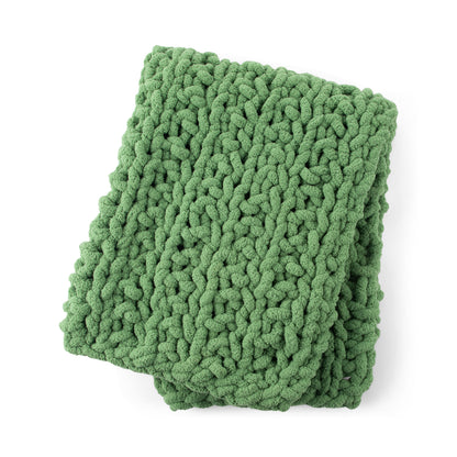Bernat Cozy Cottage Broken Rib Knit Blanket Green Frost