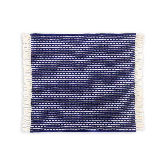 Knit Modern Weave Blanket made using Bernat yarn