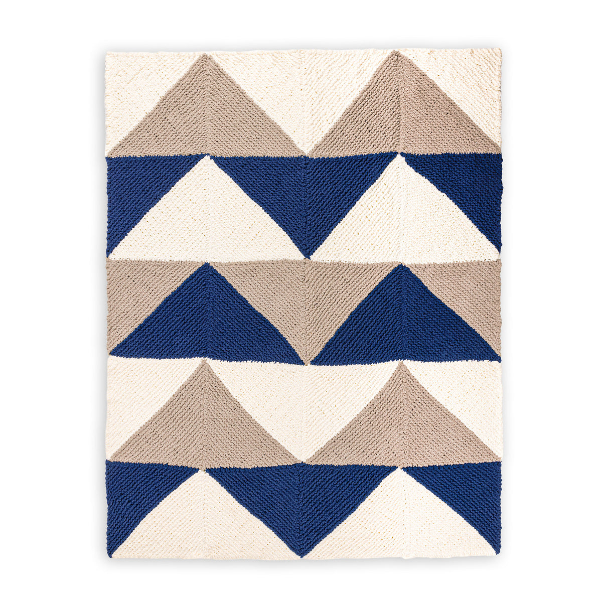 Knit Mountain Peaks Blanket made using Bernat yarn