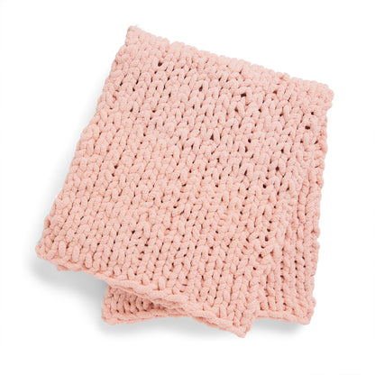 Bernat Nap Trapped Stocking Stitch Knit Blanket Nap Trapped Stocking Stitch Knit Blanket made using Bernat yarn on a white background