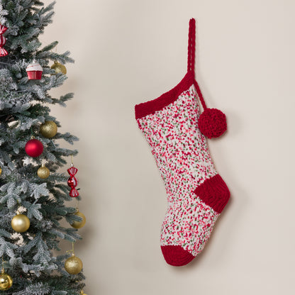 Bernat Bobble and Shine Knit Stocking Holiday Dot
