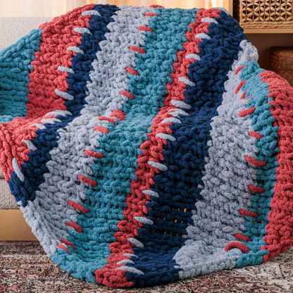 Bernat C2C Striped Knit Blanket Bernat C2C Striped Knit Blanket