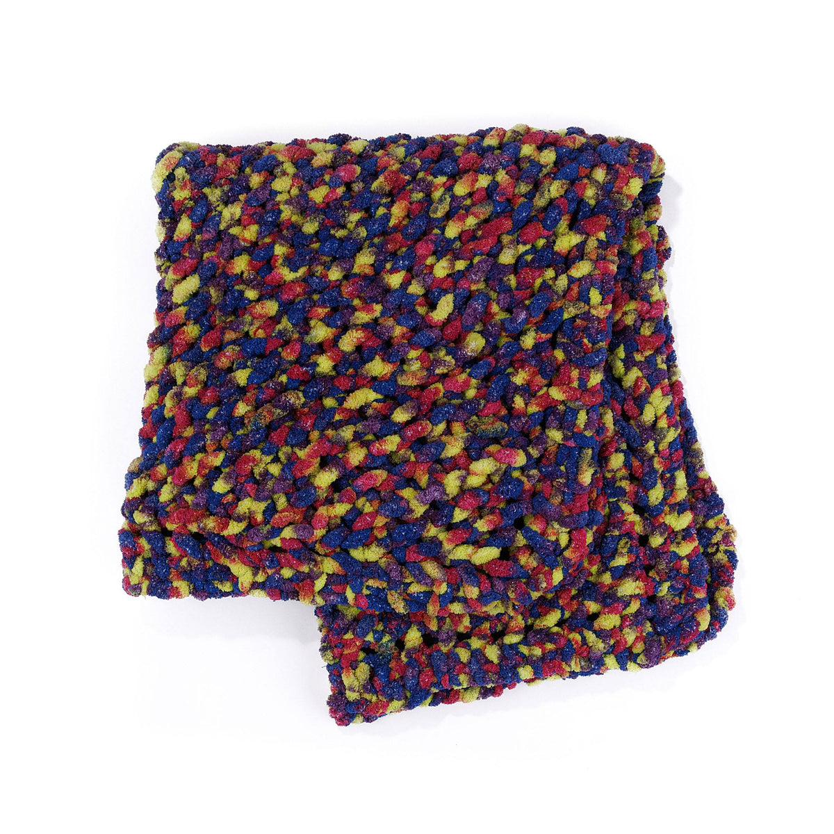 Cosmic Corner To Corner Knit Blanket made using Bernat yarn