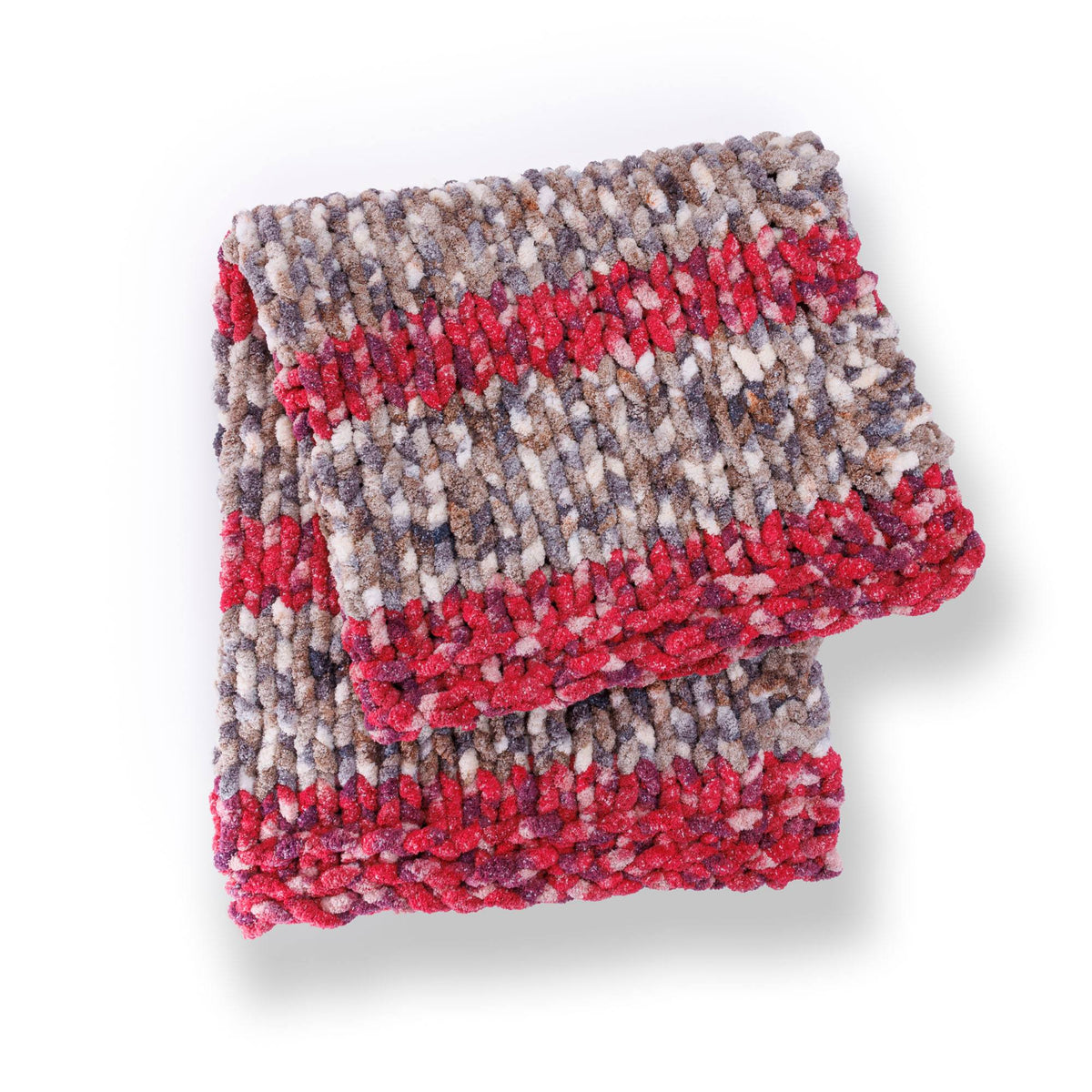 Celestial Stripes Knit Blanket made using Bernat yarn
