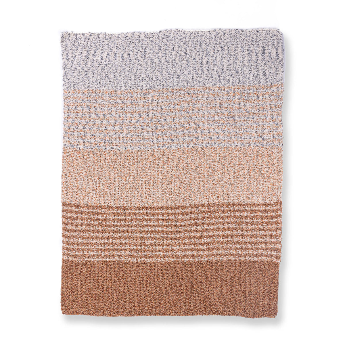Shifting Sands Knit Blanket made using Bernat yarn