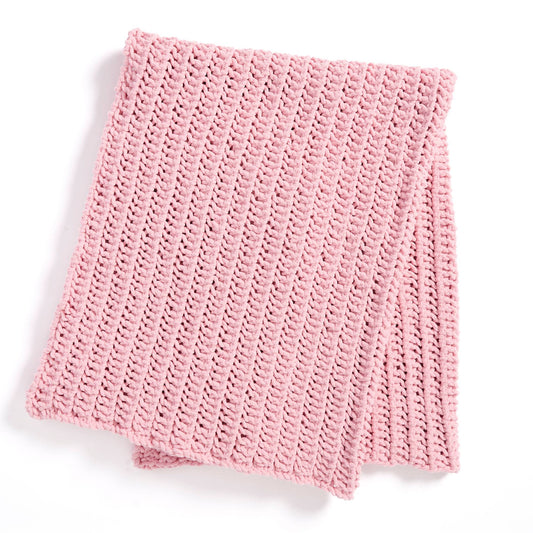 Beginner Eyelet Bliss Knit Blanket made using Bernat yarn
