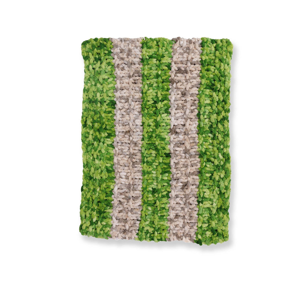 Stripy Side-To-Side Knit Blanket made using Bernat yarn
