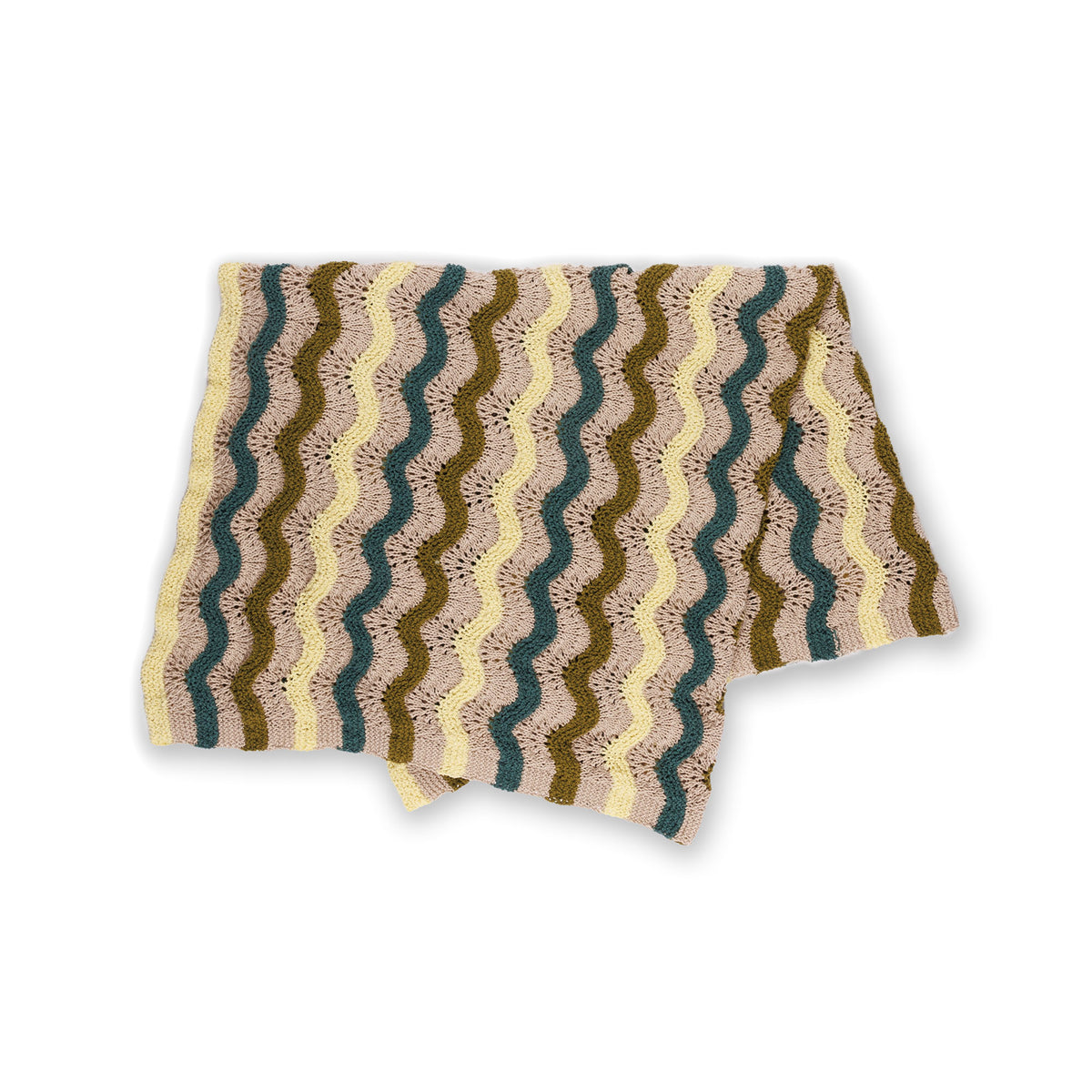 Old Shale Ridged Knit Blanket made using Bernat yarn