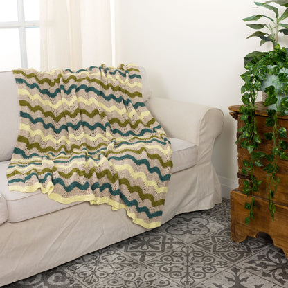 Bernat Old Shale Ridged Knit Blanket Old Shale Ridged Knit Blanket made using Bernat yarn