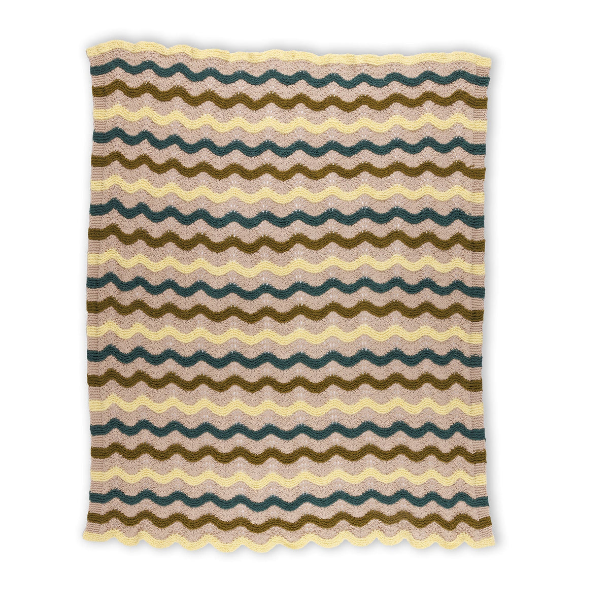 Old Shale Ridged Knit Blanket made using Bernat yarn