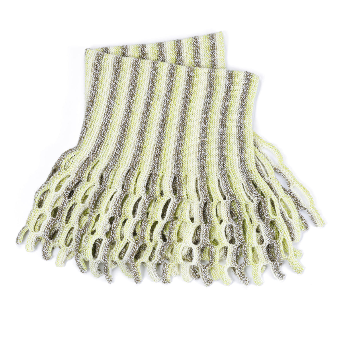 Twist My Way Garter Knit Blanket made using Bernat yarn