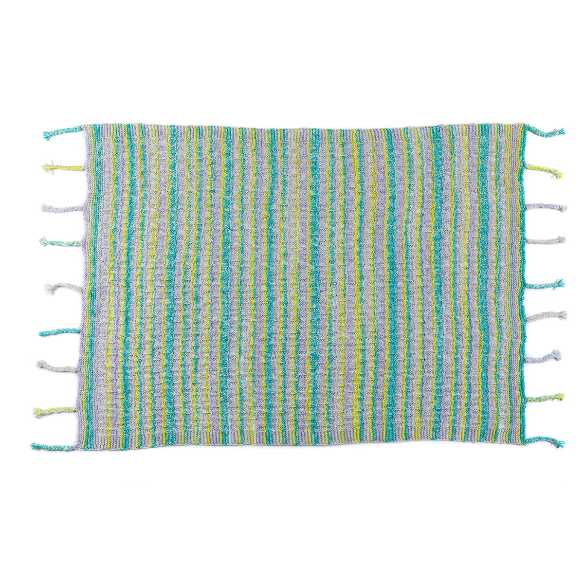Whirlpool Weave Knit Basketweave Blanket made using Bernat yarn