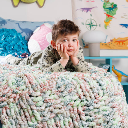 Bernat Bold Knit Textured Check Blanket Bold Knit Textured Check Blanket made using Bernat yarn
