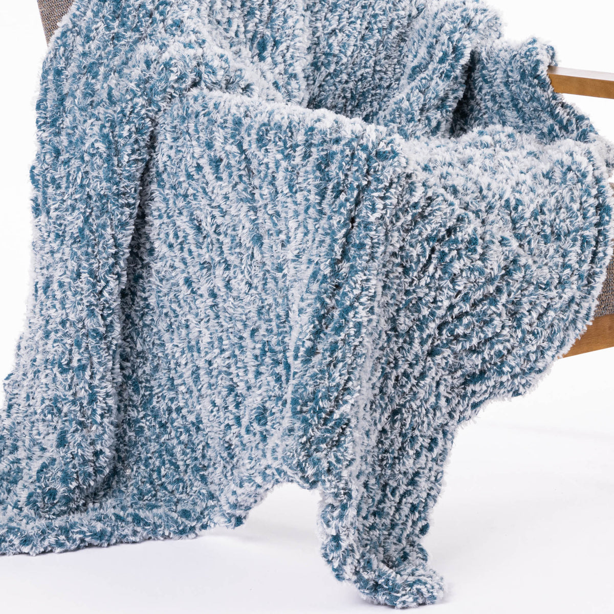 Snuggle Soft Stocking Stitch Knit Blanket made using Bernat yarn