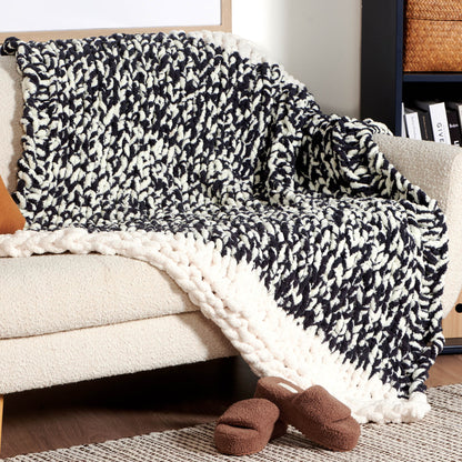 Bernat Go With the Flow Table Knit Blanket Go With The Flow Table Knit Blanket made using Bernat yarn