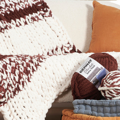 Bernat Simple Striping Table Knit Blanket Simple Striping Table Knit Blanket made using Bernat yarn