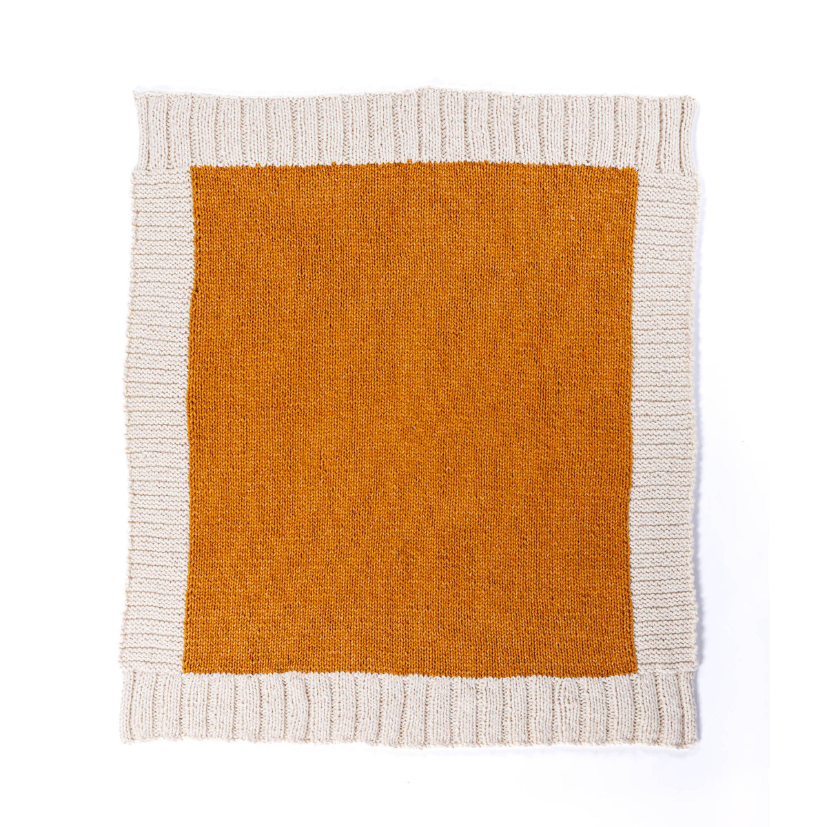 Wide Border Knit Blanket made using Bernat yarn