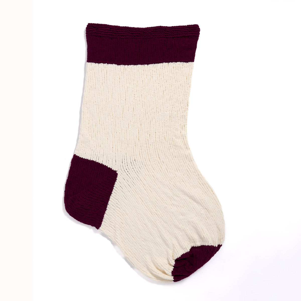 Knit Giant Stocking Snuggle Sack made using Bernat yarn