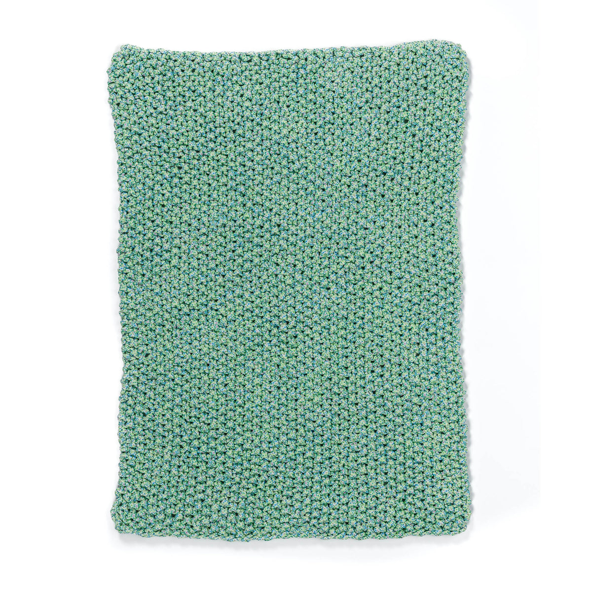 Flowers & Seed Stitch Knit Blanket made using Bernat yarn