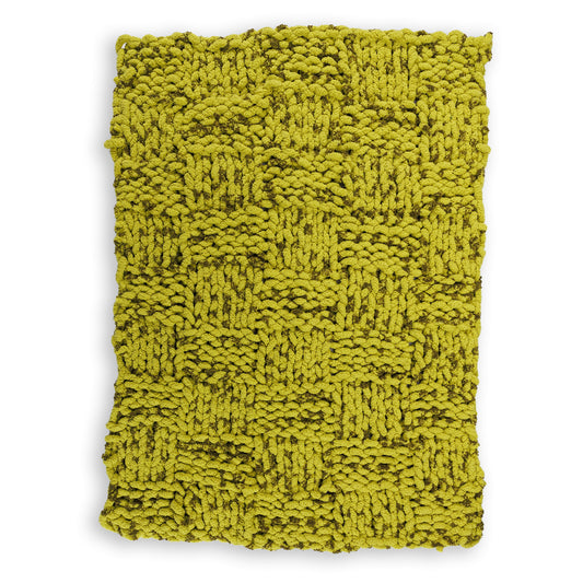 Woven Warmth Knit Blanket made using Bernat yarn