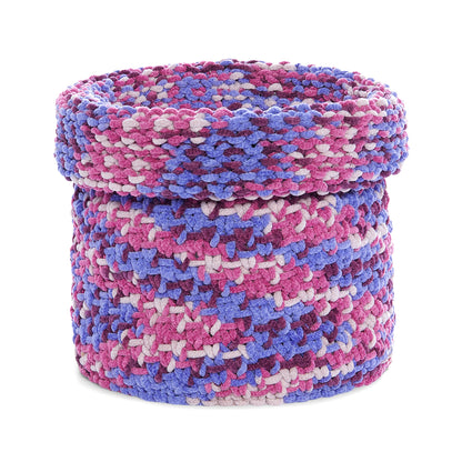 Bernat Grandiose Gatherer Knit Basket Knit Basket made in Bernat Plush Yarn