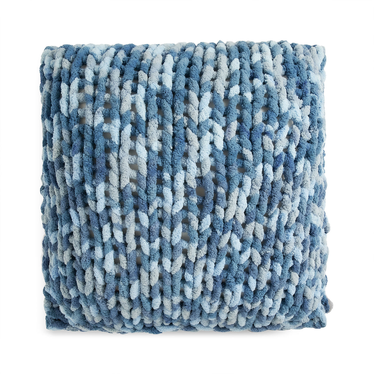 Stocking Stitch Table Knit Floor Pillow made using Bernat yarn