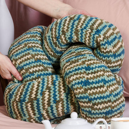 Bernat Plush Friendship Knot Knit Pillow Knit Pillow made in Bernat Plush Yarn