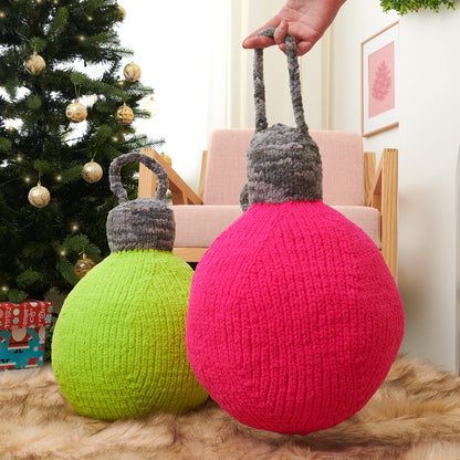 Bernat Jolly Bauble Knit Pillow Knit Pillow made in Bernat Blanket Yarn