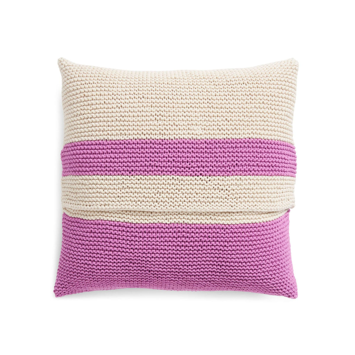 Knit Pillow made in Bernat Maker Yarn