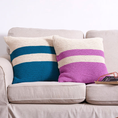 Bernat Knit Square Beginner Pillow Knit Pillow made in Bernat Maker Yarn