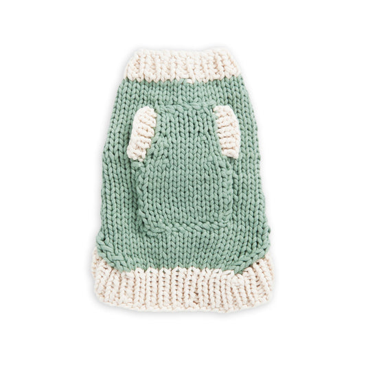 Knit Pet Sweater made in Bernat Maker Yarn