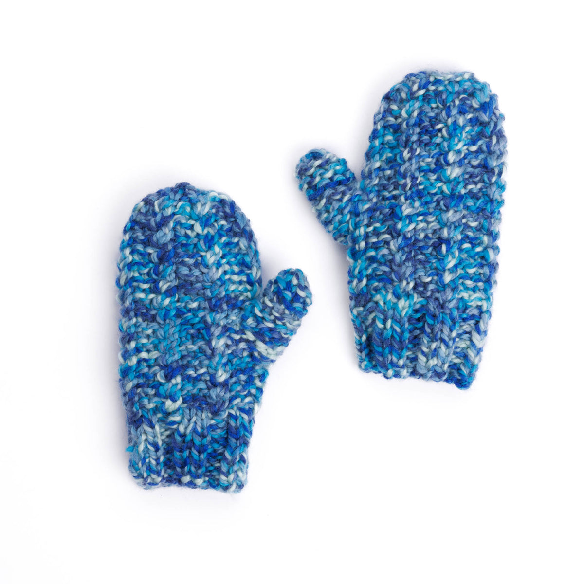 Spark Cozy Twist Knit Mittens made using Bernat yarn