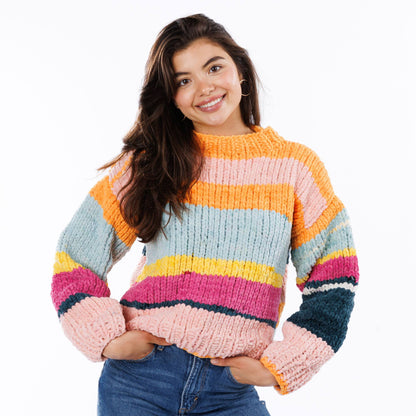 Bernat Cozy Knit Drop Shoulder Pullover Cozy Knit Drop Shoulder Pullover made using Bernat yarn