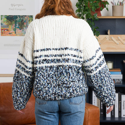 Bernat Pixilated Stripes Knit Pullover Pixilated Stripes Knit Pullover made using Bernat yarn