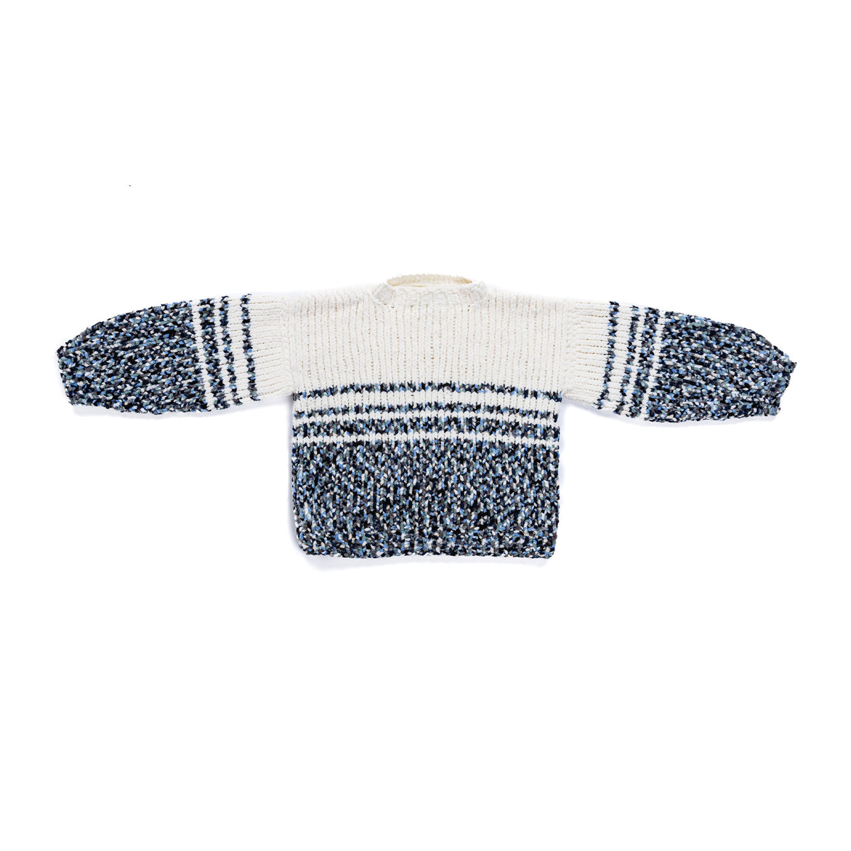 Pixilated Stripes Knit Pullover made using Bernat yarn