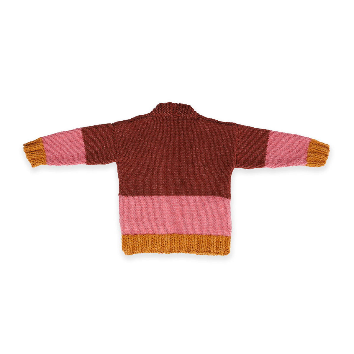 Colorblocked Knit Cardigan made using Bernat yarn
