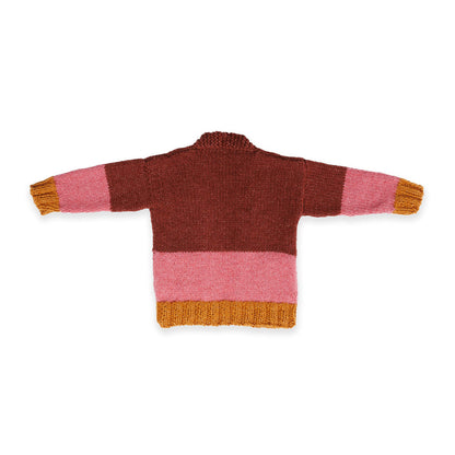 Bernat Colorblocked Knit Cardigan Colorblocked Knit Cardigan made using Bernat yarn