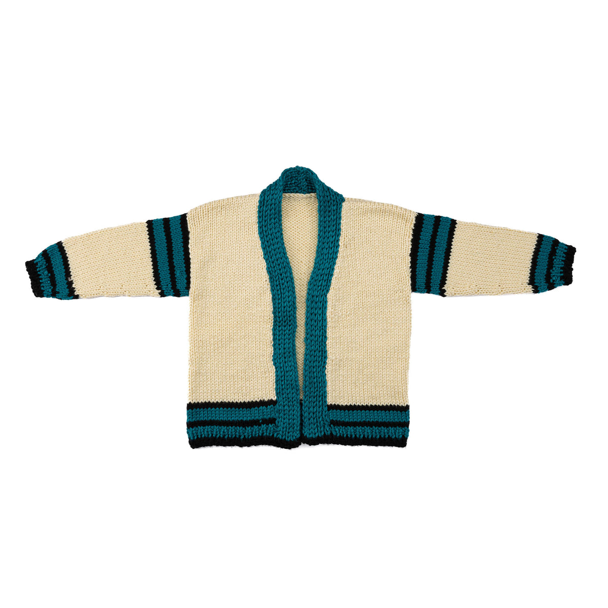 Knit Library Cardigan made using Bernat yarn