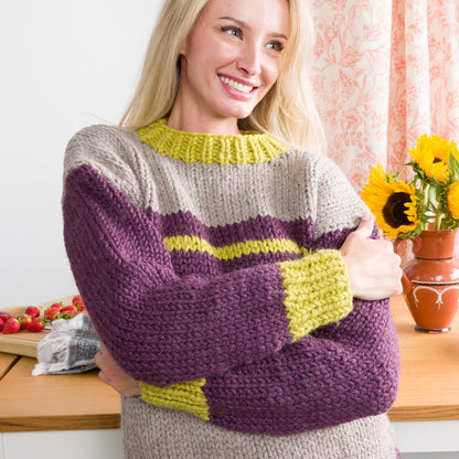 Bernat Cloudy Day Knit Sweater Cloudy Day Knit Sweater made using Bernat yarn