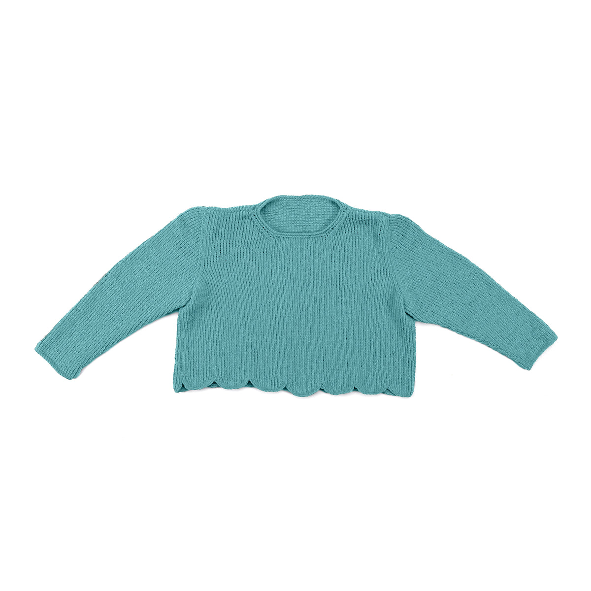 Scallop Edge Knit Sweater made using Bernat yarn