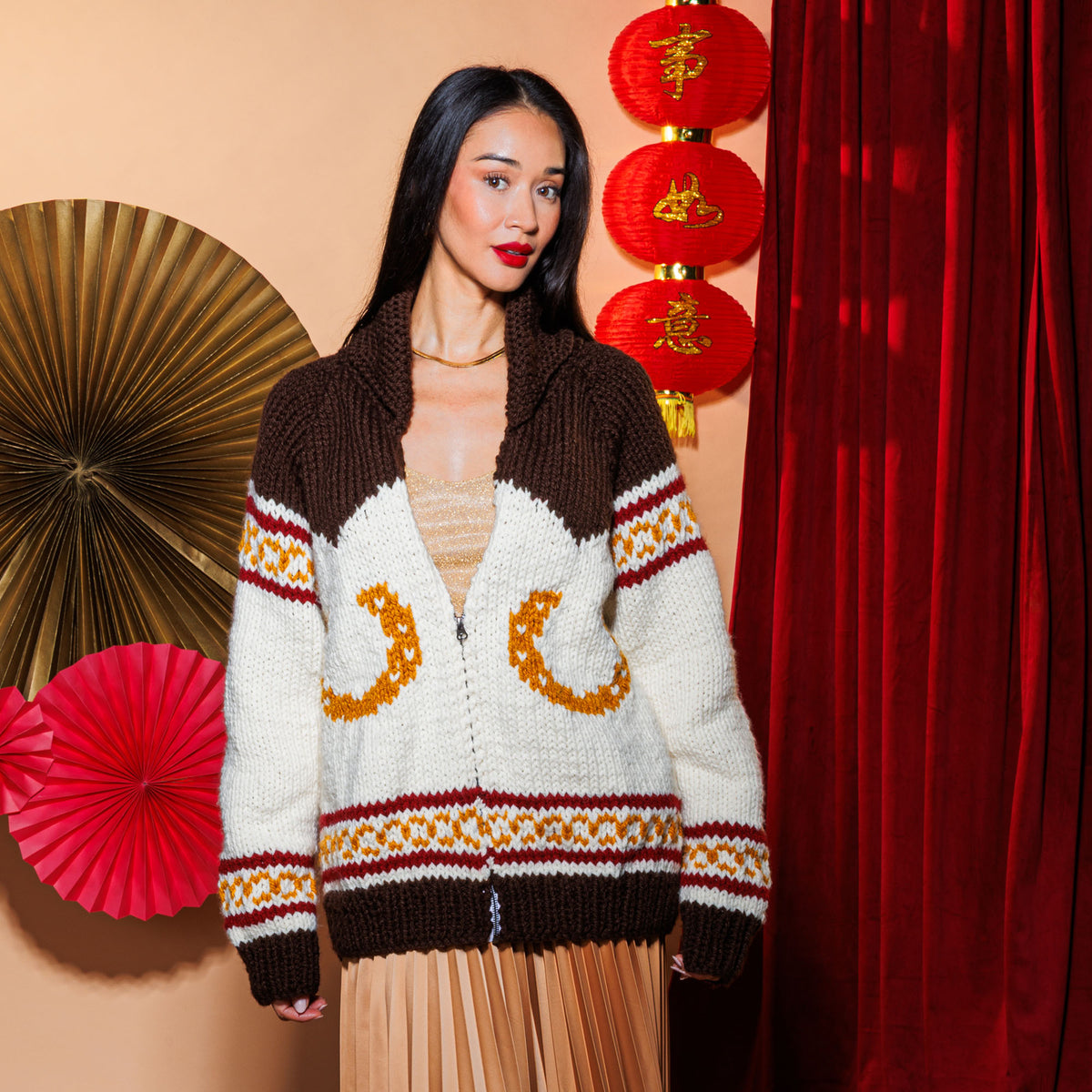 Giddy Up Knit Jacket made using Bernat yarn