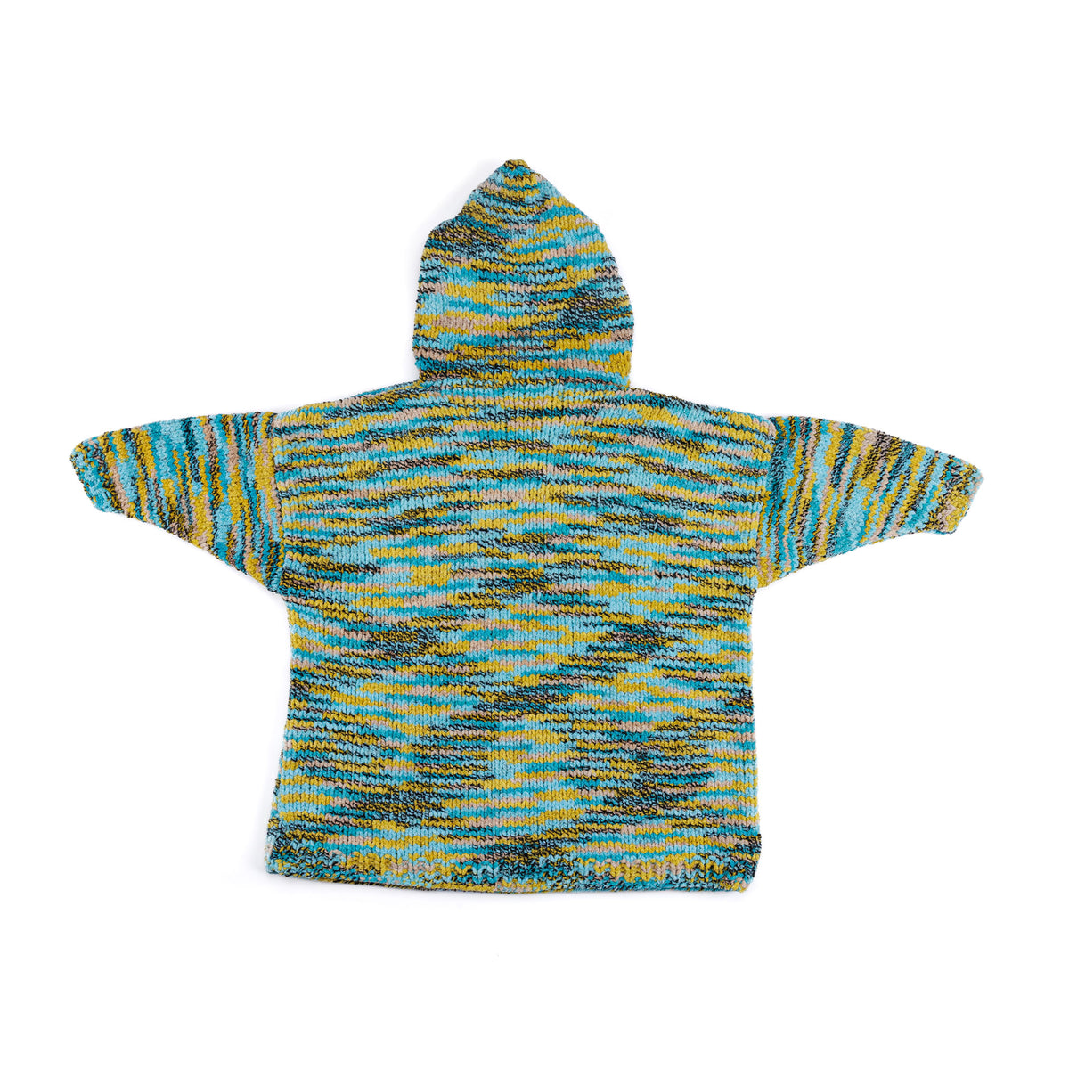 Couch Lounger Knit Hoodie made using Bernat yarn in a styled lifestyle setting