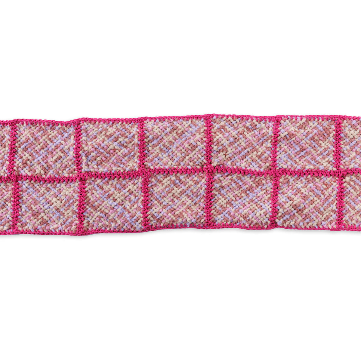 Woven Windowpane Scarf made using Bernat yarn
