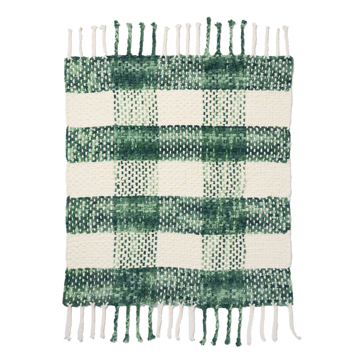 Ez Woven Blocks Blanket made using Bernat yarn